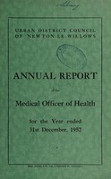 view [Report 1952] / Medical Officer of Health, Newton-le-Willows U.D.C.