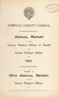 view [Report 1921] / Medical Officer of Health, Norfolk County Council.