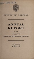 view [Report 1923] / Medical Officer of Health, Norfolk County Council.