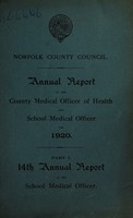 view [Report 1920] / School Medical Officer of Health, Norfolk County Council.