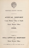 view [Report 1922] / School Medical Officer of Health, Norfolk County Council.