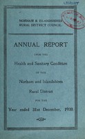 view [Report 1938] / Medical Officer of Health, Norham & Islandshires R.D.C.