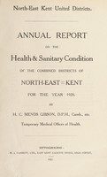 view [Report 1920] / Medical Officer of Health, North-East Kent Urban Districts.