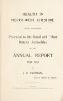 view [Report 1925] / Medical Officer of Health, North-West Cheshire Combined Area (Bebington & Bromborough U.D.C., Ellesmere Port & Whitby U.D.C., Hoylake & West Kirby U.D.C., Neston & Parkgate U.D.C., Wirral R.D.C., Moreton).