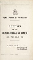 view [Report 1928] / Medical Officer of Health, Northampton County Borough.