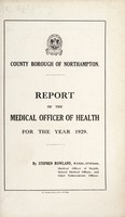 view [Report 1929] / Medical Officer of Health, Northampton County Borough.