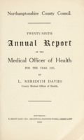 view [Report 1925] / Medical Officer of Health, Northamptonshire County Council.
