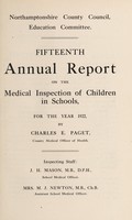 view [Report 1922] / School Medical Officer, Northamptonshire County Council.