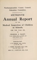view [Report 1923] / School Medical Officer, Northamptonshire County Council.