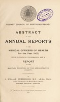 view [Report 1903] / Medical Officer of Health, Northumberland County Council.