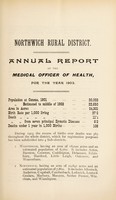 view [Report 1903] / Medical Officer of Health, Northwich R.D.C.