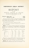view [Report 1920] / Medical Officer of Health, Northwich U.D.C.