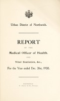 view [Report 1938] / Medical Officer of Health, Northwich U.D.C.