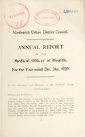 view [Report 1939] / Medical Officer of Health, Northwich U.D.C.