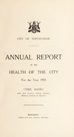 view [Report 1931] / Medical Officer of Health, Nottingham City.