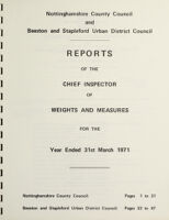 view [Report 1971] / Chief Inspector of Weights and Measures, Nottinghamshire County Council and Beeston & Stapleford U.D.C.