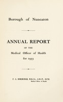 view [Report 1933] / Medical Officer of Health, Nuneaton Borough.