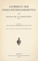 view Lehrbuch der Säuglingskrankheiten / von H. Finkelstein.