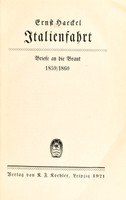 view Italienfahrt : Briefe an die Braut 1859-1860 / [Ernst Haeckel].