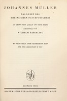 view Johannes Müller : das Leben des rheinischen Naturforschers auf Grund neuer Quellen und seiner Briefe / dargestellt von Wilhelm Haberling.