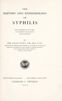 view The history and epidemiology of syphilis ... / by Wm. Allen Pusey.