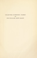 view Collected scientific papers of Sir William Bate Hardy.