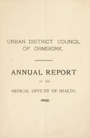 view [Report 1920] / Medical Officer of Health, Ormskirk U.D.C.