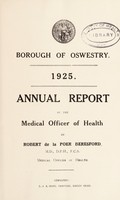 view [Report 1925] / Medical Officer of Health, Oswestry Borough.