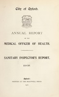 view [Report 1909] / Medical Officer of Health, Oxford City.