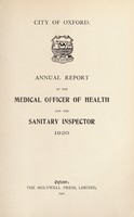 view [Report 1920] / Medical Officer of Health, Oxford City.