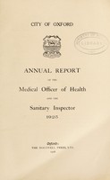 view [Report 1925] / Medical Officer of Health, Oxford City.