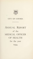 view [Report 1934] / Medical Officer of Health, Oxford City.