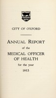 view [Report 1953] / Medical Officer of Health, Oxford City.