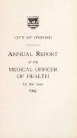 view [Report 1966] / Medical Officer of Health, Oxford City.