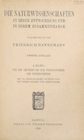 view Die naturwissenschaften in ihrer entwicklung und in ihrem zusammenhange / dargestellt von Friedrich Dannemann.