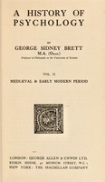 view A history of psychology / by George Sidney Brett.