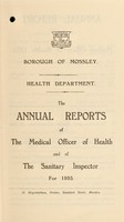 view [Report 1935] / Medical Officer of Health, Mossley Borough.