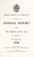 view [Report 1958] / Medical Officer of Health, Paignton U.D.C.