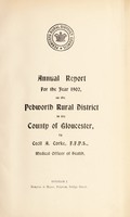 view [Report 1902] / Medical Officer of Health, Pebworth R.D.C.