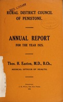 view [Report 1925] / Medical Officer of Health, Penistone R.D.C.