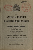 view [Report 1937] / Medical Officer of Health, Penzance U.D.C. / Borough.