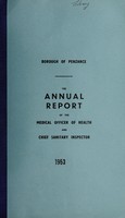 view [Report 1953] / Medical Officer of Health, Penzance U.D.C. / Borough.