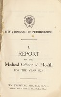 view [Report 1923] / Medical Officer of Health and Sanitary / Public Health Inspector, Peterborough City.