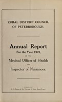 view [Report 1921] / Medical Officer of Health, Peterborough R.D.C.