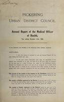 view [Report 1905] / Medical Officer of Health, Pickering U.D.C.