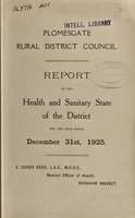 view [Report 1925] / Medical Officer of Health, Plomesgate (Union) R.D.C.