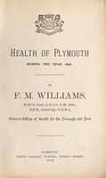 view [Report 1896] / Medical Officer of Health, Plymouth Borough and Port.