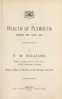 view [Report 1900] / Medical Officer of Health, Plymouth Borough and Port.