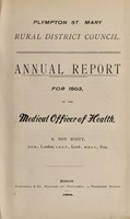 view [Report 1903] / Medical Officer of Health, Plympton St Mary (Union) R.D.C.