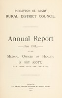 view [Report 1915] / Medical Officer of Health, Plympton St Mary (Union) R.D.C.